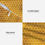 Bee Honeycomb Throw Pillow Covers 18x18 Yellow Honey Abstract Set of 2 Pillow - Image 7