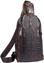 Hebetag Crocodile Genuine Leather Sling Chest Bag - Image 2