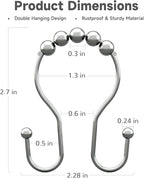 Bathway Shower Curtain Hooks Chrome Shower Curtain Rings Rust Proof, Smooth - Image 6