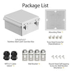 LeMotech Electrical Box, IP67 Waterproof Hinged Cover Stainless Steel Latch - Image 9