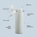 Insulated Water Bottle with Straw - Image 4