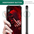 for iPhone XR Case, Gestures Funny Skull Pattern Graphic Design Girl Boy Soft - Image 4