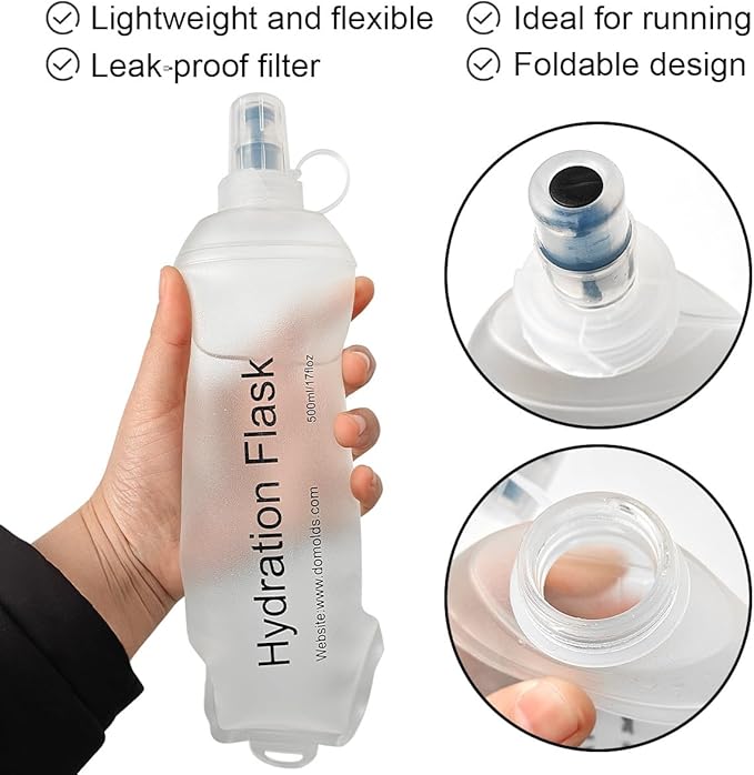 WILDREEDS 250ml Soft Flask, TPU Collapsible Soft Water Bottle - Image 3