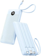VRURC 10000mAh Power Bank Built-in Cables, Portable Charger by Home