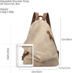 KL928 PU Leather Vintage Backpack – Large Casual Daypack Outdoor Travel - Image 2