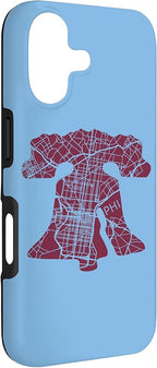 Philadelphia Street Map Liberty Bell Vintage Maroon Philly Case - Image 3