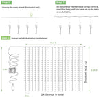 Solhice LED Curtain Lights Outdoor 20ft x10ft Cool White, 600 LED String Lights - Image 7