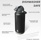 BJPKPK Water Bottle with Straw Lid, 32oz Vacuum Insulated Water Bottles - Image 3