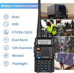 2 Pack BAOFENG UV-5R 8 Watt Ham Radio Handheld Long Range Two Way Radio - Image 3