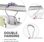 Bathway Shower Curtain Hooks, Shower Curtain Rings Rust Proof Double Hook - Image 3
