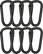 Black Carabiner Clip, Includes Mini 2 Inch Carbineers, Small 2.3" D Ring Clip by Unknown