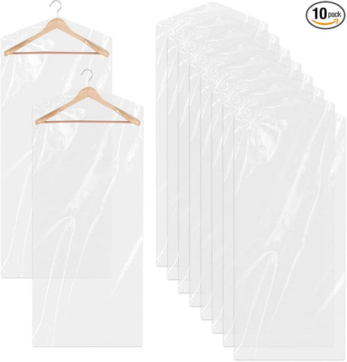 10 Pack Dry Cleaner Bags Plastic Clear, 23.6 x 71In Plastic Garment Bags by Unknown