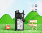 12 oz Kids Leakproof Water Bottle: 2-in-1 Straw Spout Lid, Easy Carry, Keep - Image 5