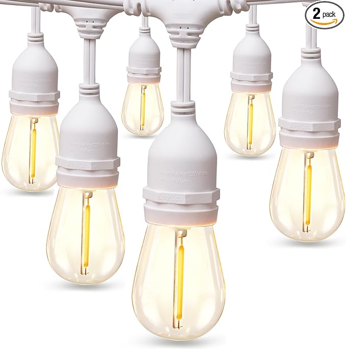 addlon 96FT LED Outdoor String Lights, Dimmable Edison Vintage Shatterproof by addlon