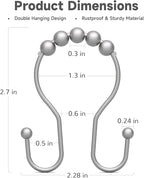 Shower Curtain Hooks Silver, Bathway Shower Curtain Rings Rust Proof, Shower - Image 4