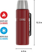 THERMOS Stainless King Vacuum-Insulated Beverage Bottle, 40 Ounce, Rustic Red - Image 6