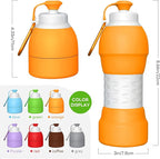 Collapsible Lightweight 20oz Water Bottle, Food-Grade Silicone BPA Free - Image 7