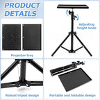 Projector Tripod Stand, Portable Laptop Tripod Stand, Adjustable Height 21.65 - Image 5