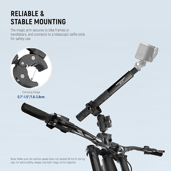 NEEWER Basics Motorcycle Bike Mount Accessories Kit, Invisible Selfie Stick - Image 5