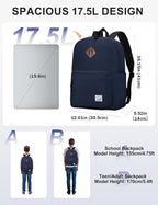 VASCHY Lightweight Backpack for School, Classic Basic Water Resistant Casual - Image 2