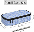 Blue Leaves Pencil Case Tropical Palm Summer Nature Tree Exotic Pencil Bag Pen - Image 2