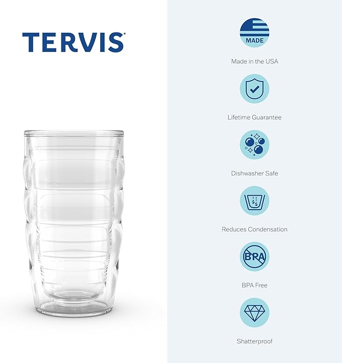 Tervis Clear & Colorful Tabletop 10oz Made in USA Double Walled Insulated - Image 3