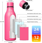 BJPKPK Insulated Water Bottles, 18 oz Stainless Steel Metal Water Bottle - Image 3