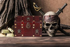 SICOHOME Large Treasure Chest 9.4“x6.9”x7“ Wooden Pirate Treasure Box - Image 5