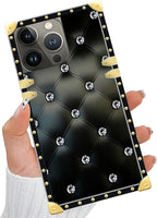 Compatible with iPhone 13 Pro Case, Shiny Black Sofa Crystal Luxury Golden - Image 5