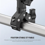 NEEWER Motorcycle Bike Handlebar Clamp Mount, Heavy Duty Clip Holder, 1/4" - Image 5