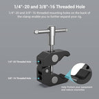 SMALLRIG Super Clamp w/ 1/4" and 3/8" Thread and 5.8 Inches Adjustable Friction - Image 4