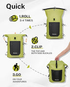 Gonex Ultralight Waterproof TPU Backpack, 35L Roll Top Dry Bag - Image 7