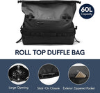 Haimont Large Waterproof Duffel Backpack Roll-Top Heavy Duty Dry Duffle Bag - Image 4