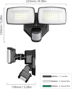 Onforu 32W 2 Head Motion Sensor Outdoor Lights, 3200LM 6500K Hardwired LED - Image 8