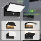 ALUSSO® 20W/40W/55W LED Outdoor Motion Sensor Wall Light, 3000K/4000K/6500K - Image 7