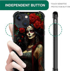 for iPhone 13 Case, Day of The Dead Halloween Woman Pattern Graphic Design Girl - Image 6