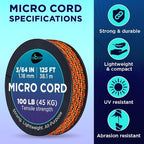 TECEUM Micro Paracord – 1.18 mm X 125 ft – Micro Utility Cord – Thin Braided - Image 4