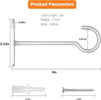 Metal Hanging Plant Hooks 6in 4Pack Decorative Wall Plant Hanger - Image 2