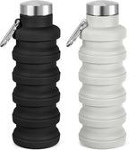 Collapsible Water Bottle, 16oz Portable Reusable Silicone Water Bottle by HOME