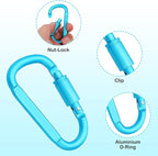 Craebuer 4 Pack Carabiner Clip, 3 inch Aluminum D-Ring Shape Locking Carabiners - Image 3