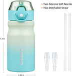 BJPKPK Water Bottle with Straw 14oz Insulated Water Bottles Reusable Stainless - Image 4