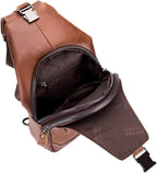 Hebetag Leather Sling Bag Crossbody Backpack - Image 4