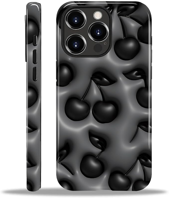 for iPhone 11 Pro Case, HL2 Cute Cool Cherry Black Hybrid 2 Layer Hard Shell by Unknown