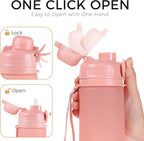 TakeToday Collapsible Water Bottles 21oz, Foldable Platinum Silicone Travel - Image 6