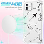 FANXI Minimalist Airplane Travel Map Phone Case Compatible - Image 3