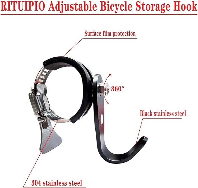Adjustable Handlebar Hook Mount, Universal Pole Storage Hook - Image 3