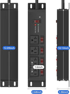 CCCEI Heavy Duty Surge Protector Power Strip 20 Amp Individual Switches. 25FT - Image 7