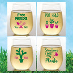 Wine-Oh! Set of 4 Shatterproof Designer 16 oz Plastic Wine Glasses MADE in the by Unknown