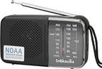 Portable AM FM Transistor Radio Battery Operated, NOAA Weather Radio by Snokauwa