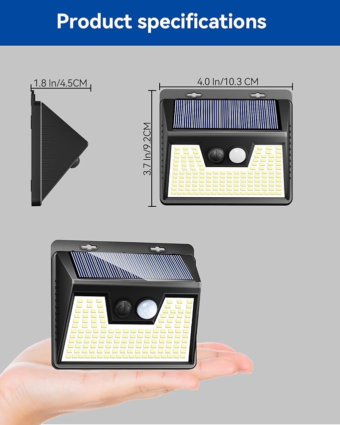 Peasur 2 Pack Solar Lights Outdoor Motion Sensor, 140 LED Solar Powered Fence - Image 7